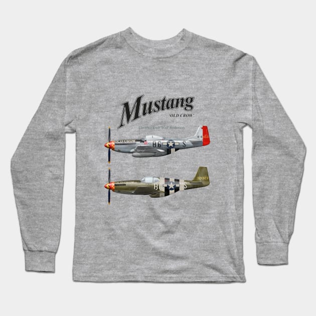 Old Crow Mustangs Long Sleeve T-Shirt by Spyinthesky